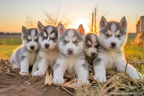 Teneri cuccioli di husky